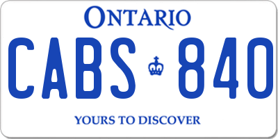 ON license plate CABS840