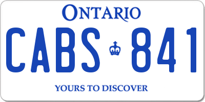 ON license plate CABS841