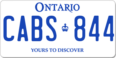 ON license plate CABS844