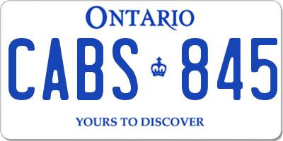 ON license plate CABS845