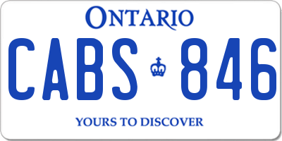 ON license plate CABS846