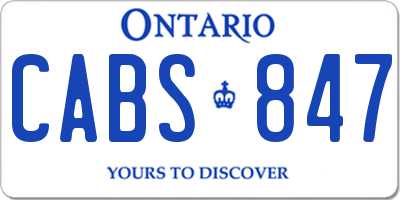 ON license plate CABS847