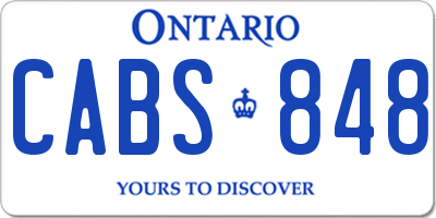 ON license plate CABS848