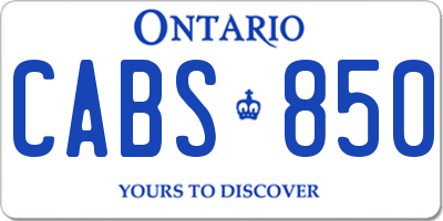 ON license plate CABS850