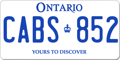 ON license plate CABS852