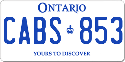 ON license plate CABS853