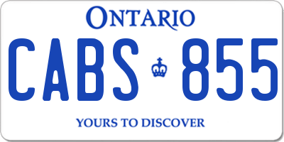 ON license plate CABS855