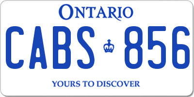 ON license plate CABS856