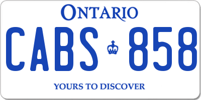 ON license plate CABS858