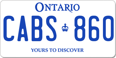 ON license plate CABS860