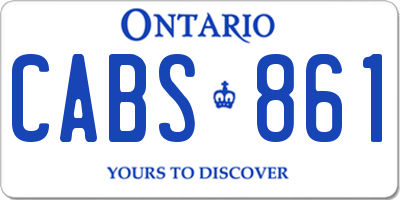 ON license plate CABS861