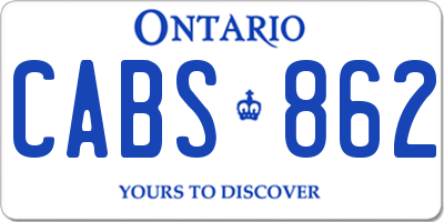 ON license plate CABS862