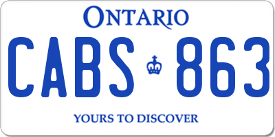 ON license plate CABS863