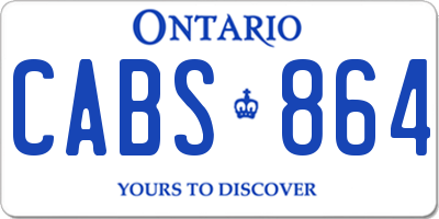 ON license plate CABS864