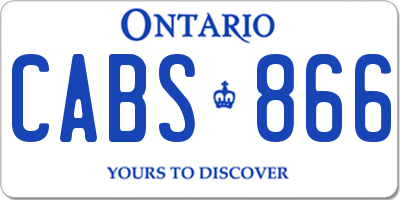 ON license plate CABS866