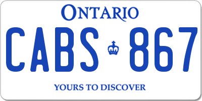 ON license plate CABS867