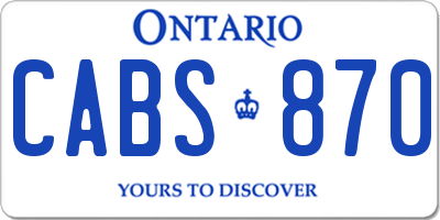 ON license plate CABS870