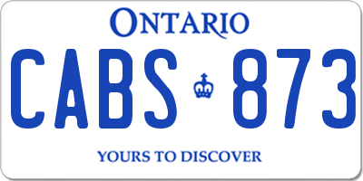 ON license plate CABS873