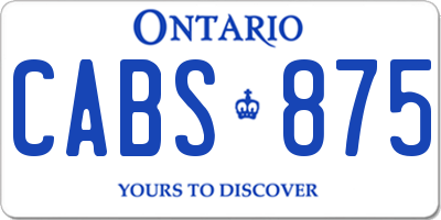 ON license plate CABS875