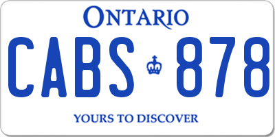 ON license plate CABS878