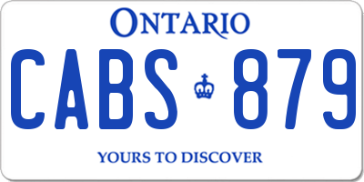 ON license plate CABS879