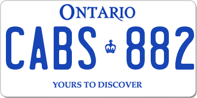 ON license plate CABS882