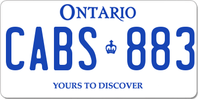 ON license plate CABS883