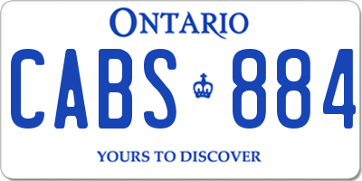 ON license plate CABS884