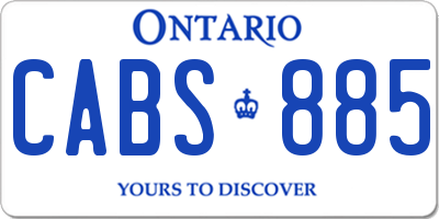 ON license plate CABS885