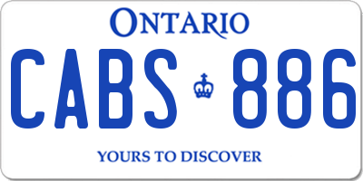 ON license plate CABS886