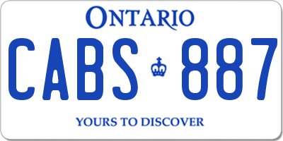 ON license plate CABS887