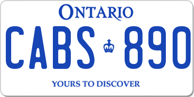 ON license plate CABS890