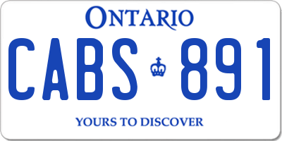 ON license plate CABS891