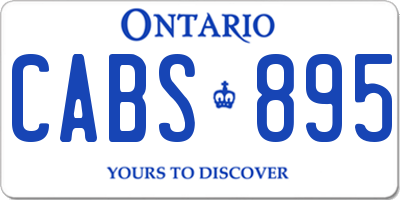 ON license plate CABS895