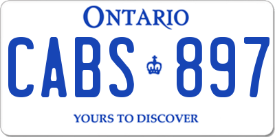 ON license plate CABS897