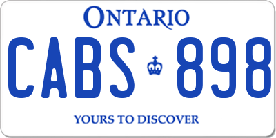 ON license plate CABS898