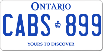 ON license plate CABS899