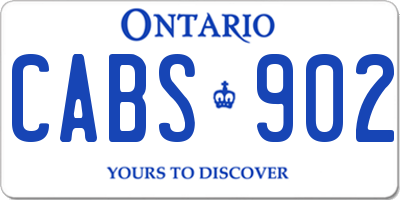 ON license plate CABS902