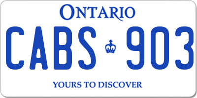 ON license plate CABS903