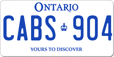 ON license plate CABS904