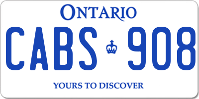 ON license plate CABS908