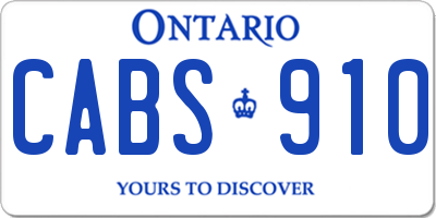 ON license plate CABS910