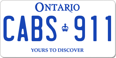 ON license plate CABS911