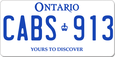 ON license plate CABS913