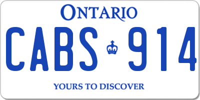 ON license plate CABS914