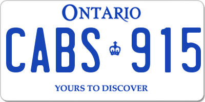 ON license plate CABS915