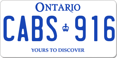 ON license plate CABS916