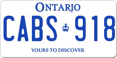 ON license plate CABS918