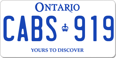 ON license plate CABS919