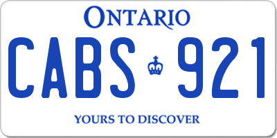 ON license plate CABS921